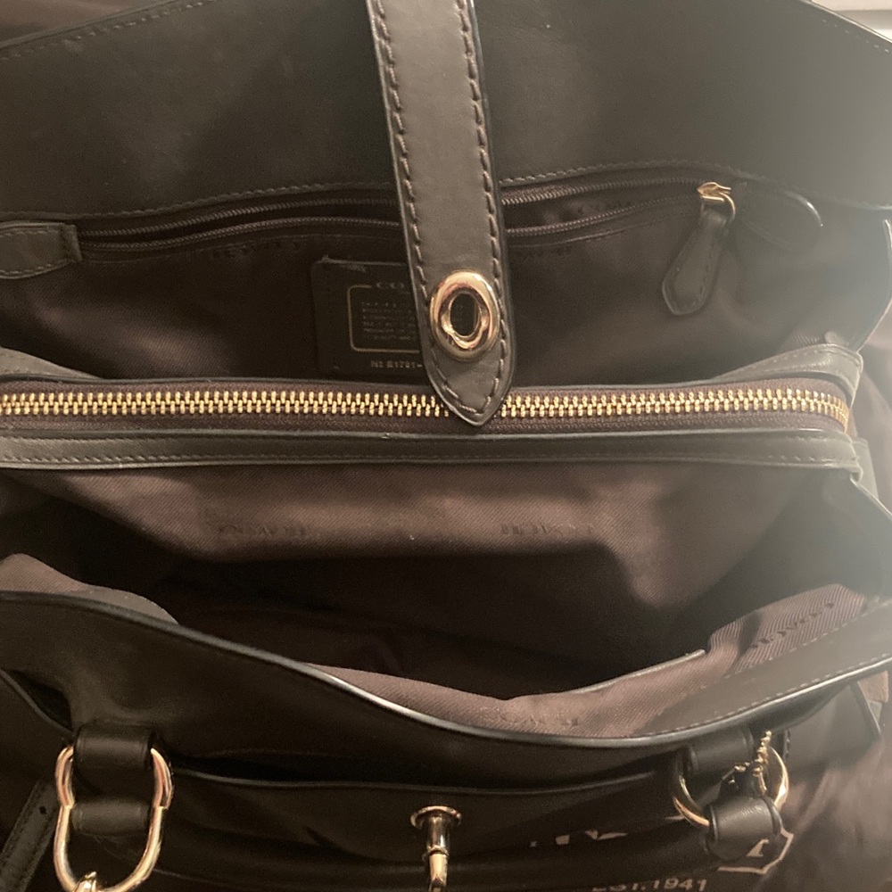 Genuine Coach Mercer 30 Satchel Leather Gray/ Brown Satchel - Picture 14 of 17